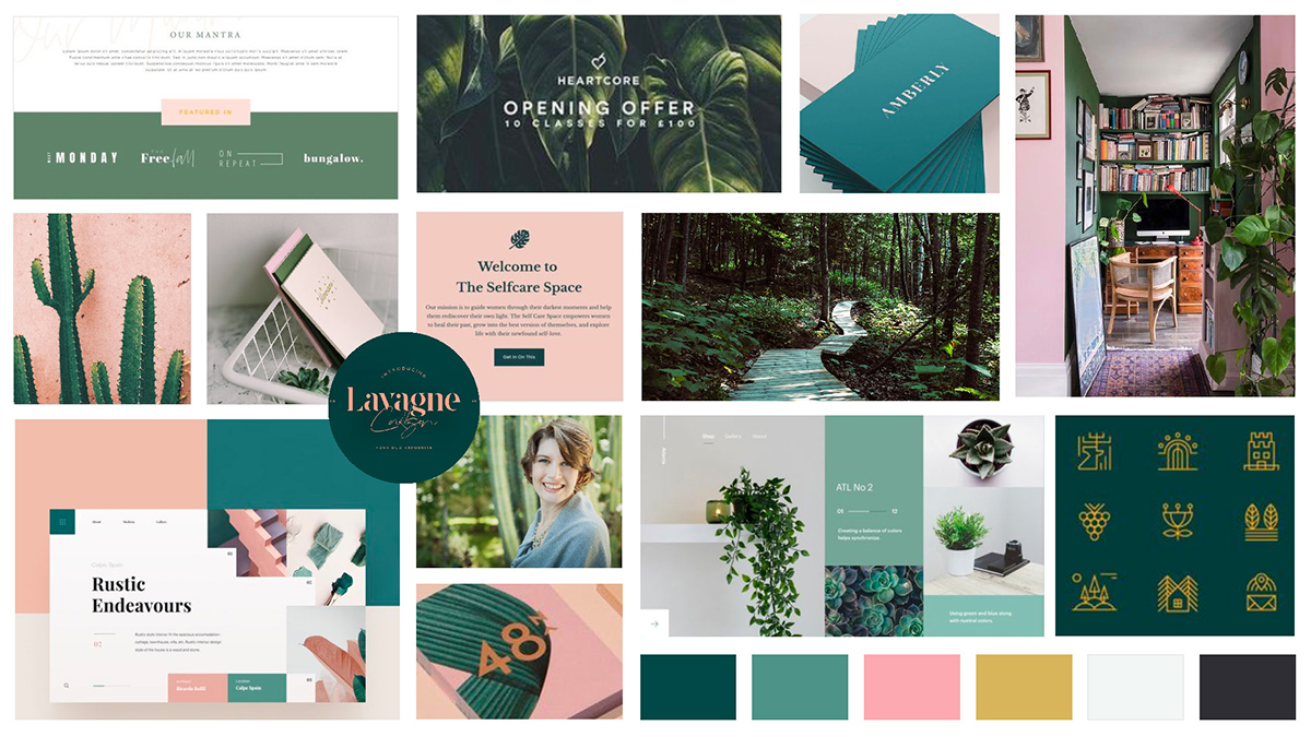 Moodboard defining the Frederique Blanchard visual style